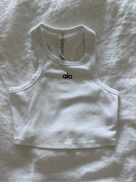 ALO Yoga Tops - ALO Yoga White Racerback Cropped Tank Top